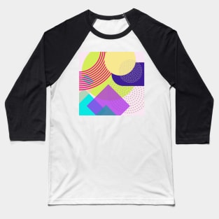 Modern Geometric Pattern Pastel Lime Pink Brights Serene Style Baseball T-Shirt